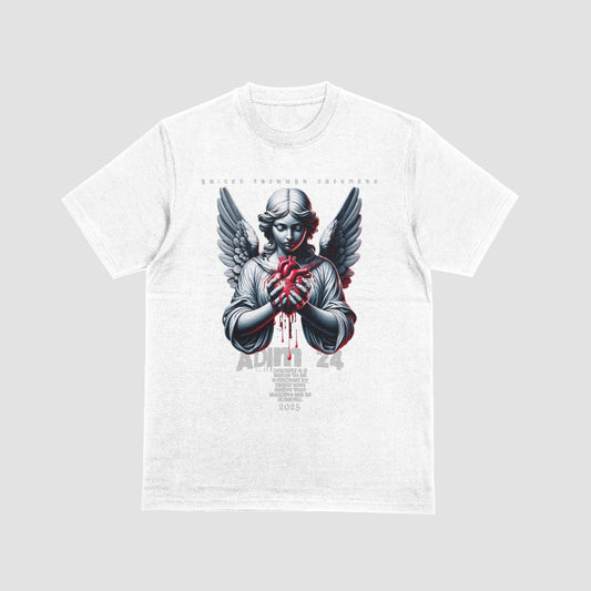 Adim24 - T-shirt - Angel - Slightly oversized - Wit